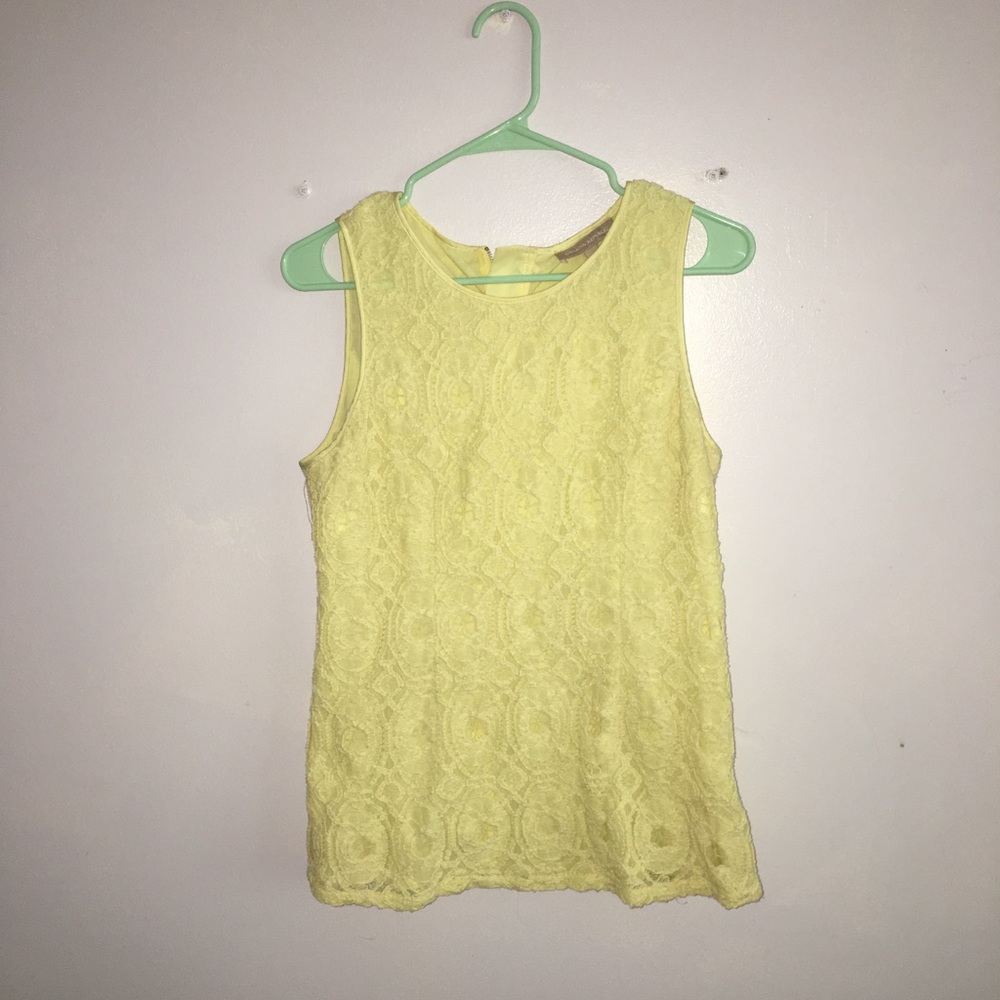 COPY - Banana Republic pretty yellow lace blouse